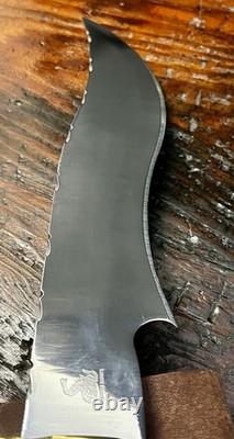 Rare Bob Schopp XL Handmade 10 Bowie Knife With Original Sheath. USA Made