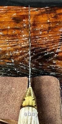 Rare Bob Schopp XL Handmade 10 Bowie Knife With Original Sheath. USA Made