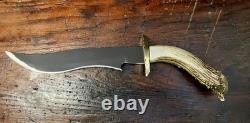 Rare Bob Schopp XL Handmade 10 Bowie Knife With Original Sheath. USA Made