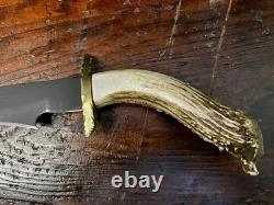 Rare Bob Schopp XL Handmade 10 Bowie Knife With Original Sheath. USA Made