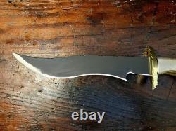 Rare Bob Schopp XL Handmade 10 Bowie Knife With Original Sheath. USA Made