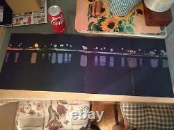 Rare ORIGINAL 1962 Eugene Feldman Lithograph Schuylkill Expressway at Night