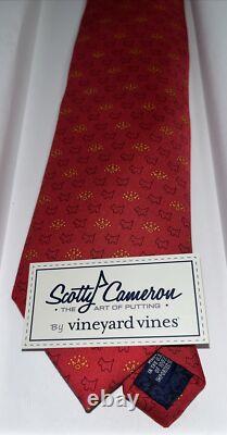 Rare Scotty Cameron Vineyard Vines Necktie Adult Red 100% Silk USA Hand Made NIB