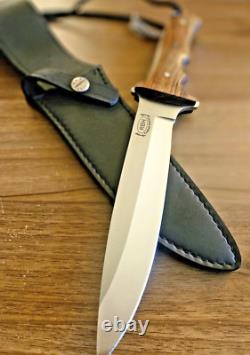Rbh Custom Hand Made Tactical Knife Rose Wood Handle & Leather Sheath, #rbh-02