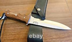 Rbh Custom Hand Made Tactical Knife Rose Wood Handle & Leather Sheath, #rbh-02