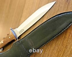 Rbh Custom Hand Made Tactical Knife Rose Wood Handle & Leather Sheath, #rbh-02