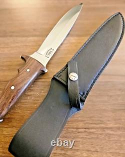 Rbh Custom Hand Made Tactical Knife Rose Wood Handle & Leather Sheath, #rbh-02