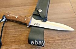 Rbh Custom Hand Made Tactical Knife Rose Wood Handle & Leather Sheath, #rbh-02