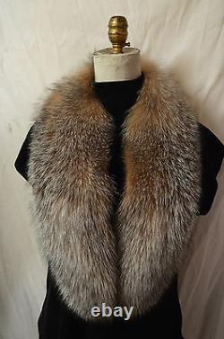 Real Crystal Fox Fur Collar Men Women Detachable New made in the USA genuine