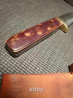 Real Custom Forged Large Fixed Blade Knife by LB (Larry Arnold). HEAVY