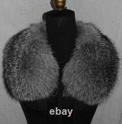 Real Fox Fur Blue Frost Collar with Ribbon Detachable made in the USA New