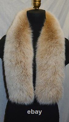 Real Fox Fur Scarf Collar Snow Top Blush Wrap Stole Fling New Made in the USA