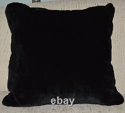 Real Mink Fur Pillow Black Sheared Sections Made in USA genuine authentic