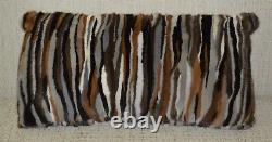 Real Mink Fur Pillow Multi Color Brown New made in USA genuine