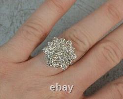 Real Moissanite 2.00Ct Round Cut Cluster Engagement Ring 14K Yellow Gold Finish