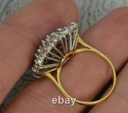 Real Moissanite 2.00Ct Round Cut Cluster Engagement Ring 14K Yellow Gold Finish