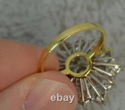 Real Moissanite 2.00Ct Round Cut Cluster Engagement Ring 14K Yellow Gold Finish