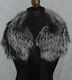 Real Silver Fox With Ribbon Fur Collar Made In The Usa New Detachable
