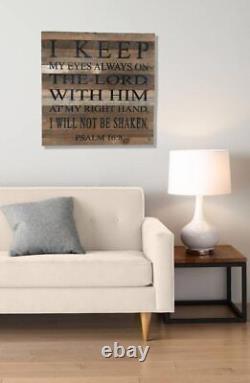 Reclaimed Wood Art Wall Decor I Will Keep My Eyes Always On The Lord Made In USA