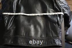 Retro Vintage STEERHIDE 1950's Motorcycle Black LEATHER Biker JACKET Heavy EUC