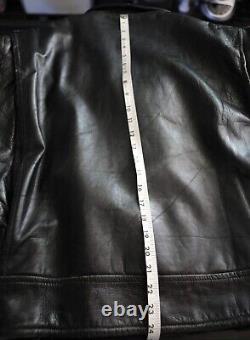 Retro Vintage STEERHIDE 1950's Motorcycle Black LEATHER Biker JACKET Heavy EUC