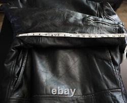 Retro Vintage STEERHIDE 1950's Motorcycle Black LEATHER Biker JACKET Heavy EUC