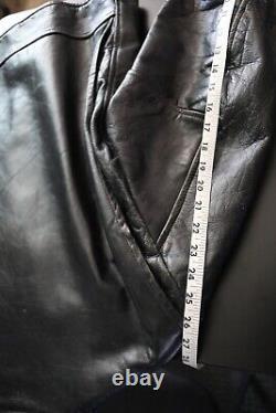 Retro Vintage STEERHIDE 1950's Motorcycle Black LEATHER Biker JACKET Heavy EUC