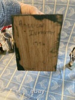 Revolutionary War Figures Hand Made Wood Marked Maybe Nh USA Military Cavalry