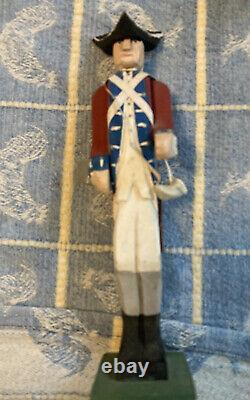 Revolutionary War Figures Hand Made Wood Marked Maybe Nh USA Military Cavalry