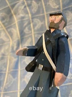 Revolutionary War Figures Hand Made Wood Marked Maybe Nh USA Military Cavalry