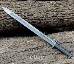 Roman Gladius Sword, Handmade Damascus Steel Blade, Battle Ready With Sheath USA
