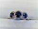 Round Cut Simulated Blue Sapphire Women's Wedding Ring In 14k White Gold Plated