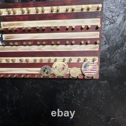 Rustic Wooden 9mm Shell Casing Challenge coin Flag Made in America-coin holder