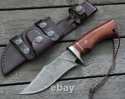SHOKUNIN USA Handmade Forged Damascus Steel Hunting Camp Survival Knife