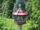 Small Poly Spindle Bird Feeder Low Maintenance Amish Handmade Clay & Red