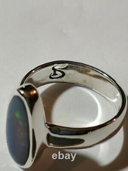 SOLID AUSTRALIAN OPAL RING 925 STERLING SILVER, SIZE 6.5, Handmade in USA