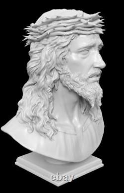 SUPER MASSIVE! 2 Foot? Tall Bust Of Jesus Christ With Thorne Crown