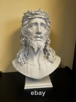 SUPER MASSIVE! 2 Foot? Tall Bust Of Jesus Christ With Thorne Crown