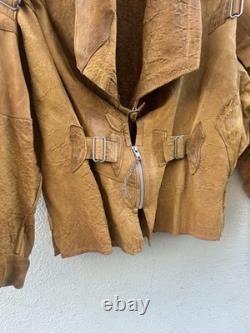 SUSAN RIEDWEG Leather Jacket Hand Made Southwestern VTG RARE USA