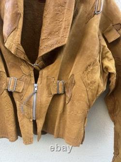SUSAN RIEDWEG Leather Jacket Hand Made Southwestern VTG RARE USA