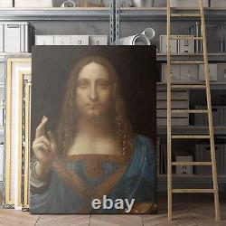 Salvator Mundi by Leonardo da Vinci Jesus Christian Bible Canvas Wall Art Print