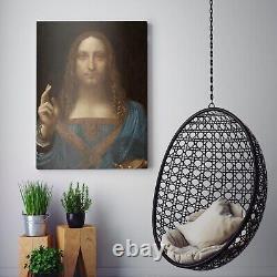Salvator Mundi by Leonardo da Vinci Jesus Christian Bible Canvas Wall Art Print