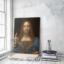 Salvator Mundi by Leonardo da Vinci Jesus Christian Bible Canvas Wall Art Print