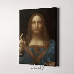 Salvator Mundi by Leonardo da Vinci Jesus Christian Bible Canvas Wall Art Print