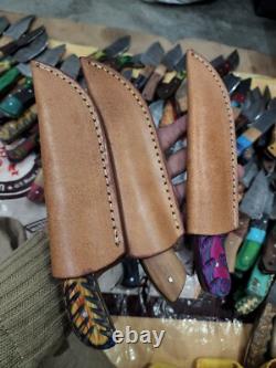 Set Of 20 Custom Handmade Damascus Steel 8 Full Tang Skinner Hunting Knifes USA