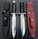 Set Of 2 Handmade D2 Steel Survival Hunting Dagger & Bowie Knife With Cover