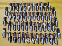 Set of 20 CUSTOM HANDMADE DAMASCUS STEEL 6 SKINNER HUNTING KNIVES With SHEATH USA