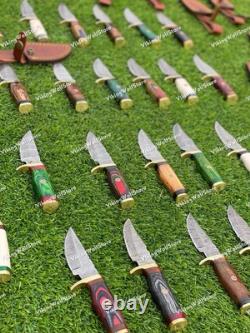 Set of 20 Custom Handmade Damascus Steel 6 Camping & Hunting Knives? From USA