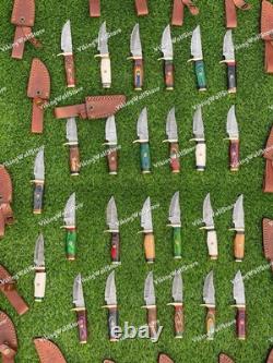 Set of 20 Custom Handmade Damascus Steel 6 Camping & Hunting Knives? From USA