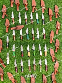 Set of 20 Custom Handmade Damascus Steel 6 Camping & Hunting Knives? From USA